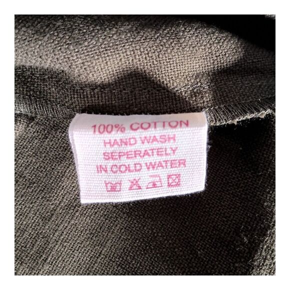 Celtic Fusion Dress M Womens Green Hi-Low Shift Short Sleeve Round Neck Cotton - Picture 6 of 6